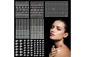 BAERTMY Glitzersteine Gesicht Festival Glitzersteine Selbstklebend 776 Stk Strasssteine Gesicht Edelsteine für Gesicht Augen Körper Nägel Make-up Karneval Schminke Parties
