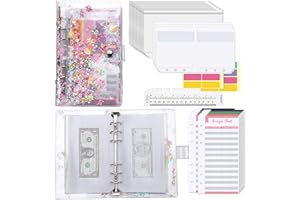 ‎TANGBOHU Budget Planner, A6, Budgetplaner mit Folien, Geld Sparen Mappe Geldumschläge umschlagmethode, Finanzplaner Haushaltsbuch mit Geldfacher TANGBOHU Binder Budget Notizbuch Geld Organizer