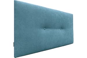 DHOME Cabecero de Polipiel o Tela Acualine Liso con Botones Tapizado de Alta Gama Cabezal Lujo Cama Dormitorio Moderno Acolchado (Tela Turquesa, 95x50cm (Camas 80/90))