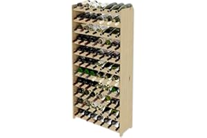 Lenmar Serie RW Weinregal aus Holz für Flaschen, Anthrazit, Braun, Natur, RW-3, 13-15 liegen, für 77-135 Flaschen, Wein, Flaschenregal (Natur, RW-3-77, 145 x 72 x 26,5, für 77 Flaschen)