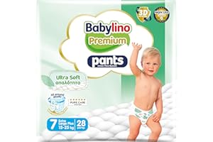 Babylino Premium Pants, Pañal Braguita Talla 7 con filtro Ultra Soft, XL Plus (15-25 kg), 28 unidades