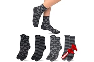 LEON D'ORO Calzini Donna Caldo Cotone 4 paia, Calzino Donna Corto, Calze Ragazza senza elastico Moda Made in Italy