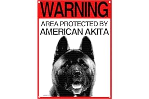 Lovelytiles Akita Americano Targa ATTENTI al Cane Cartello Warning Area Protected BY