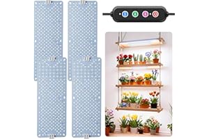 COKOLILA Lampe Horticole LED 4 Pack, Spectre Complet 40W 768 LEDs pour Plantes d'Intérieur, avec Minuterie Auto 4/8/12H et Daisy-Chain, Lumière de Culture Type Soleil