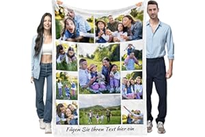 ‎BEMAYSTAR Bemaystar Personalisierte Decke mit Foto – Flauschige Kuscheldecke mit eigenem Foto – Kreative Geschenkidee für Muttertag, Vatertag, Jubiläum oder Geburtstag