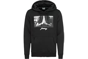 Mister Tee Sudadera con capucha para hombre con texto «Pray», Negro , M