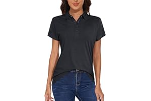 MAGCOMSEN Damen Poloshirts Golf Kurzarm Shirt Schnelltrocknend Sporthirts UV UPF 50+ Sommershirt Atmungsaktiv Outdoor Laufshirts mit 1/4 Knopfleiste