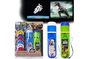 Pup Go Zestaw 2 sztuk latarek z projektorem, 6 dysków i 48 obrazów, zabawka dinozaura dla chłopców, zestaw edukacyjny dla dzieci w wieku 3, 4, 5, 6, 7 lat