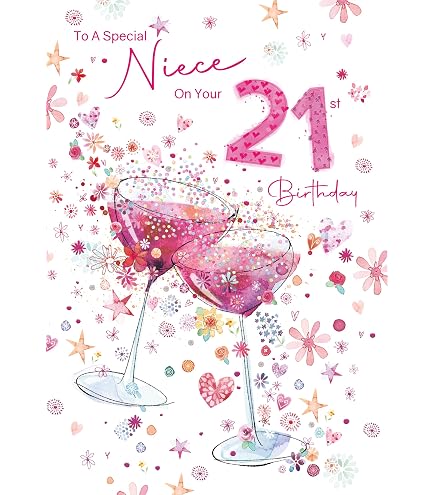 White Cotton Cards Glückwunschkarte Zum 21. Geburtstag 'Granddaughter You Just Sparkle' - 16x16cm Handgefertigt