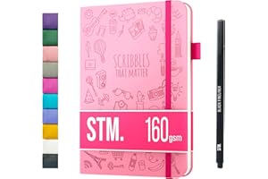 Bullet Journal Puntinato | Notebook A5 | Dotted journal notebook | Notatnik punktowy, Notebook Kropki | Twarda okładka | Skóra wegańska | Scribbles That Matter | Gruby papier 160gsm