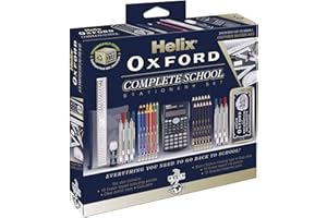 Helix Oxford Complete Back to School Stationery Set - Comprehensive Helix Oxford school supplies set including Maths Set, Pens, Ruler, Scientific Calculator & More - Ideal for High School or College