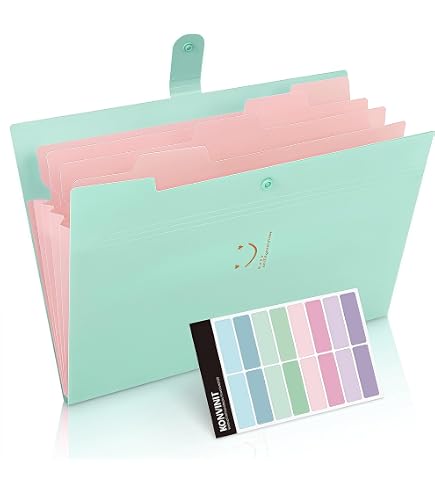 Trieur A4 Extensible Accordéon - 5 Pochettes Avec Étiquettes - Organiseur De Dossiers Pour Bureau, École