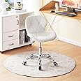 CLIPOP White Office Desk Chair Adjustable Height Computer Swivel Chair with Chrome Base and 360° Castors, PU Leather Computer Desk for Home Office Study Room