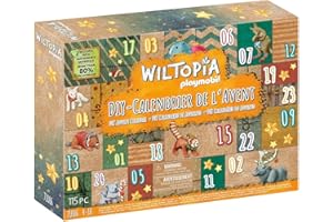 PLAYMOBIL Wiltopia 71006 DIY Calendario de Adviento para niños, Viaje de animales alrededor del mundo, Incluye 23 figuras de animales de todo el mundo, Juguete sostenible para niños a partir de 4 años