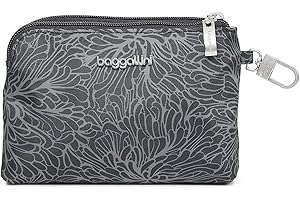 Baggallini womens On the Go Daily RFID Pouch, Midnight Blossom Print, Black US