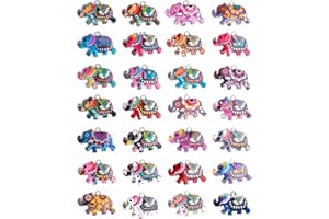 Grevosea Kit de joyería de elefante 28 piezas, colgantes esmaltados metálicos coloridos, dijes para collares y aretes, Acero aleado