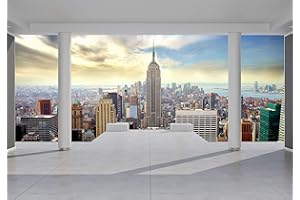 decomonkey - Papier Peint Intissé New York 400x280 cm - Panoramique Image XXL Maison Chambre Déco Photo Murale Décorative Tenture Murale pour Appartement Décoration Salon