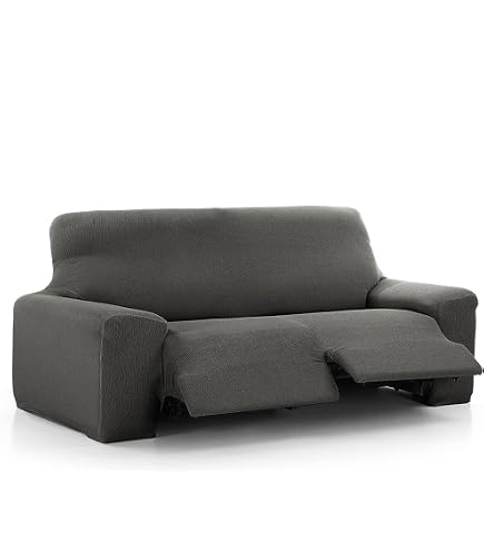 Housse Fauteuil Relax Velours 2 Places Extensible - 6 Pièces Camel Protection Canapé Inclinable