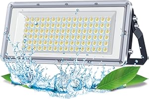 TASINUO Projecteur Exterieur LED 100W, 10000LM 7000K Spot LED Extérieur IP67 Imperméable, 85-265V Lampe Exterieur pour Jardin Terrasse Garage Usine