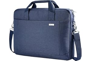 Voova Laptop Bag Case 14 15 15.6 Inch, Computer Sleeve Messenger Bag with Shoulder Strap Expandable Waterproof Business Briefcase for Men Women to Work Travel School, Fit 14-16 Inch Laptop-Blue