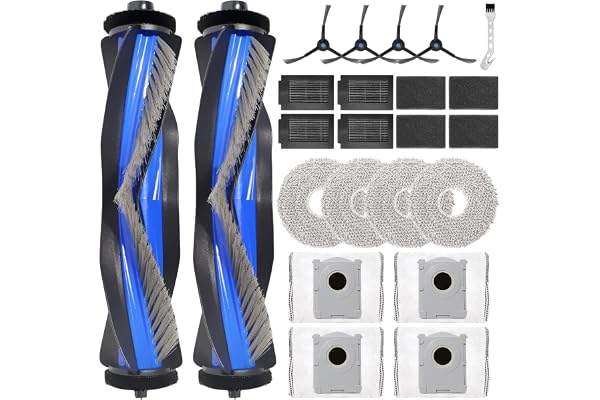Pièce de Rechange pour Ecovacs Deebot T50 Max Pro Omni/T50 Max Omni/T50 Max Pro Omni Gen2 aspirateur Robot Accessoires,2 Brosse Principale,4 Chiffon,4 Sacs à poussière,4 filtres,4 brosses latérales