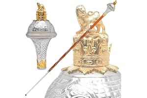 H HIGHLAND REDSTONE American Maces, Drum Major Maces Parade Stick Malacca Cane with Chain