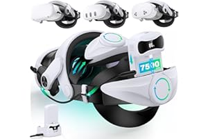 Elegamefy MQ Head Strap mit Akkupack 15000mAh und Ladestation, Verlängerte Zeit 8 Studen & Wechselbarer mit Digitalen Display Akku Headstrap für Meta Quest 3/3/2