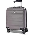 Aerolite 45x36x20cm Easyjet Maximum Size 8 Wheel ABS Hard Shell Carry On Hand Cabin Luggage Underseat Flight Travel Bag Spinner Suitcase 45x36x20 with TSA Lock (Charcoal Grey)