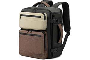 VANKEV Eurowings Ryanair EasyJet Wizz Air Handgepäck 40x30x20cm-24L, Sitzunter Rucksack für Reisen passt zu 15,6 Zoll Laptops dunkel olivgrün/braun