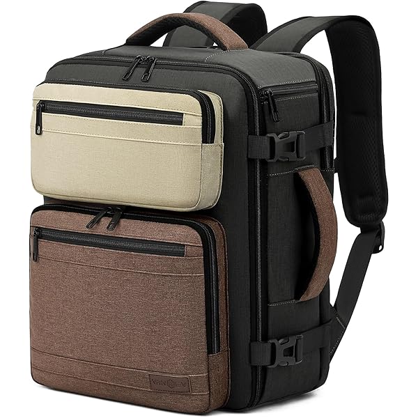 Tolaccea reisrugzak, handbagage rugzak voor vliegtuigen, TSA-vriendelijke laptop rugzak 15,6 inch, uitbreidbaar van 40L naar 50L, weekender voor heren voor reizen, wandelen, camping