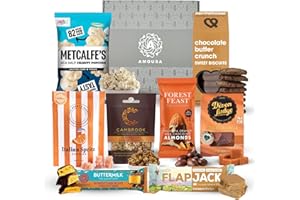 A AMOUSA Gluten Free Hamper & Coeliac Gifts Set – Celiac Hamper including Gluten Free Snacks - Popcorn, Biscuits, Fudge, Sweets & More – Suitable Present For Celiacs or Anyone Following A GF Diet.