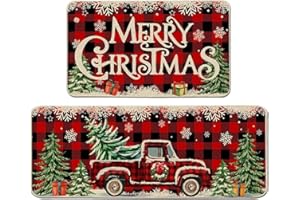 HOQQUE Dekoracja bożonarodzeniowa do wnętrz, dywan kuchenny, Boże Narodzenie, na zewnątrz, dywan bożonarodzeniowy, dekoracja do salonu, dekoracja bożonarodzeniowa, dywan, bieżnik kuchenny, Boże Narodzenie