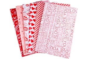 CHRORINE 60 Sheets Valentines Tissue Paper 6 Designs Gift Wrapping Paper for Valentine's Day, Wedding Party Crafts Decor