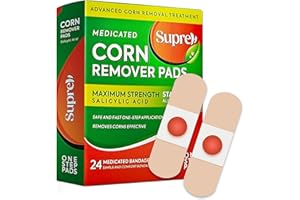 SUPREH Corn Removers for Feet & Toes with Salicylic Acid, Corn Removers for Toes Pads, Foot Corn Remover & Callous Remover, 24 Pack