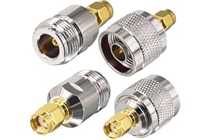Boobrie N Male to RP SMA Male Connector N Female to RP SMA Male Connector 4PCS N to RP-SMA Male Connector Kit RP-SMA to N Type for WiFi Antenna CB Radio Antenna Broadcast Transmitter Netgear TP-Link