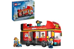 LEGO City Autobus Turistico Rosso a Due Piani, Giochi per Bambini e Bambine da 7 Anni in su con Veicolo Giocattolo in Stile Londinese da Costruire e 5 Minifigure, Idea Regalo di Compleanno 60407