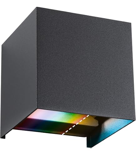 Applique LED Cybo IP65 Carré 80x80mm 2700K 2x3,5W 355lm / 355lm 230V 40-120° Gris Aluminium