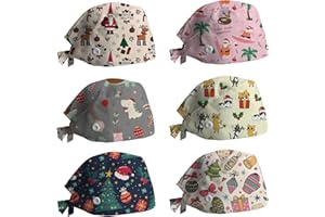 NaLatia Calot Femme avec Bouton Femme Fleur Chapeau Bonnet Impression de Noël Bandeau Réglable Casquettes De Travail Bonnet Imprimé De Noël Chapeaux Unisexes