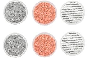 OHIFAN S6002UK Replacement Steam Mop Pads for Shark S7201UK Steam Mop, Reusable Steam & Scrub All-in-One Cleaning Mop Pads,(2 Twist Pads+2 Scrubby Pads+2 Heavy Scrub Pads)