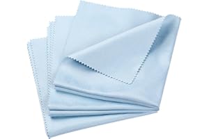 Vin beauty 3 Pcs 11.8x11.8inch Soft Microfiber Cleaning Cloth Musical Instruts Instrut Polishing Cloth Universal Clean Cloth Guitar Violin Piano Brass Trumpet Sax Flute, Blue