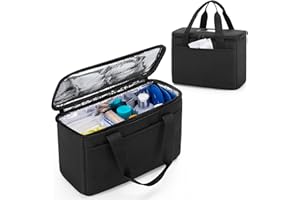 Trunab Piccola Borsa Medica Isolata con Divisori Regolabili, Borsa Termica Resistente all'Acqua per la Conservazione di Medicinali da Viaggio per Casa, Viaggi, Campeggio (Nero) - Design Brevettato