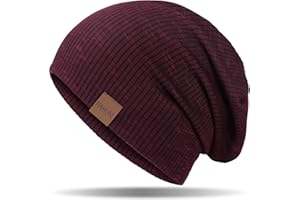 HAMUNI Mütze Damen Slouch Beanie Mütze Herren Elastisch Weich Bequem Jersey Mützen Klassische Mode Longbeanie perfekt für Frühling Herbst und Winter