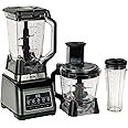 Ninja 3-in-1 Food Processor and Blender with 5 Programs: Mixer, Mixer Max, Chop, Mix, Puree, Bowl 1.8L, Jug 2.1L, Cup 700ml, 1200W, Dishwasher Safe, Auto-iQ, Black BN800EU