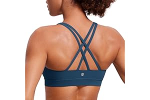 CRZ YOGA Femme Dos Croisé Soutien-Gorge de Sport Yoga Fitness Coussinet Amovible sans Armature