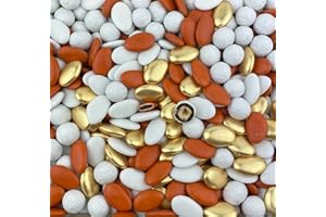 CHOCODIC Dragées chocolat variation Terracotta et blanc et or Noisette chocolat blanc 1kg - pas cher de qualité - environ 240 dragées - Fabrication artisanale en France