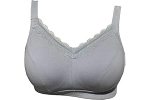 BIMEI Mastectomía sujetador de bolsillo para formas de seno de silicona Ropa interior cómoda sujetador sin alambre, copas moldeadas ligeramente acolchadas