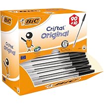 Stylos BIC Cristal Original - Pointe 1.0mm Bleu, Lot De 10