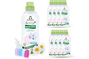 ‎CELEXQUA Frosch Baby Wäsche-Weich, hautschonender Weichspüler mit natürlichem Kamille-Extrakt, vegan, 30 Waschladungen 750 ml, 8er Set (8 x750 ml) und Celexqua Zahnbürstenkappe