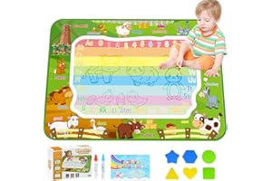 ADEOKAY Regalo Niños 1 2 3 4 Años, Granja Alfombra Pintar Agua Juguetes Niños 2 3 Años, Pizarra Magica Regalo Niño 2 3 Años Juegos Educativos Niños 2 3 Años Navidad Juguetes Niña 2 3 Años(31 x 23,6 Pulgadas)