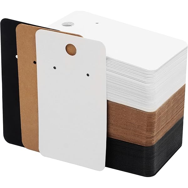 100 Carte Kraft Per Orecchini 5x5 Cm - Con 6 Fori, Per Esposizione E Vendita Fai Da Te, Colore Cachi